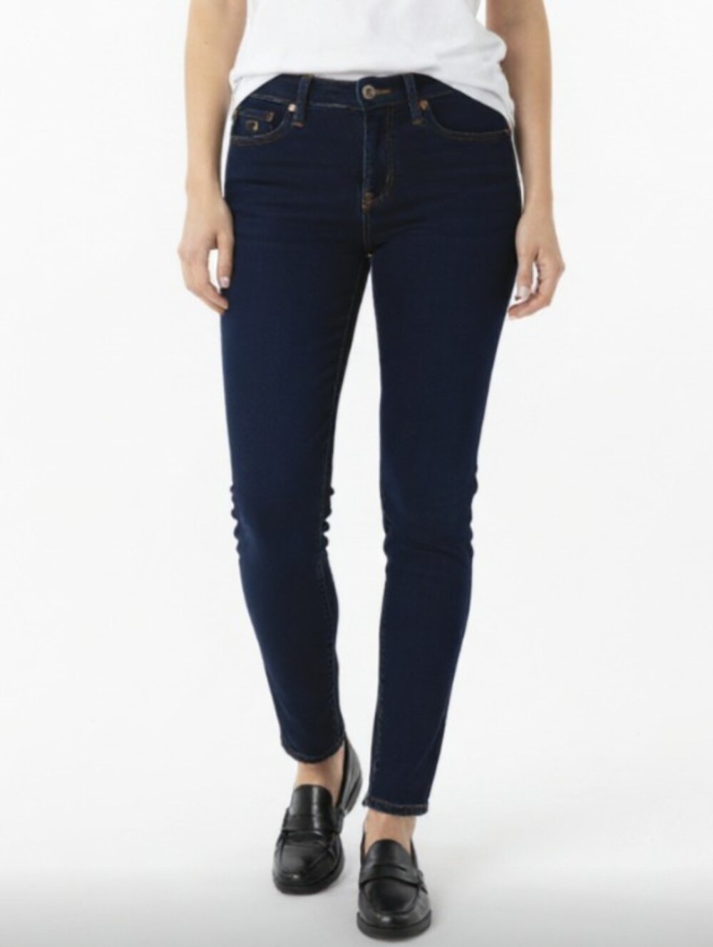 NWT@$198! TRUE RELIGION! RICH, DEEP BLUE DENIM SKINNY MID STRETCH JEANS! SZ 27